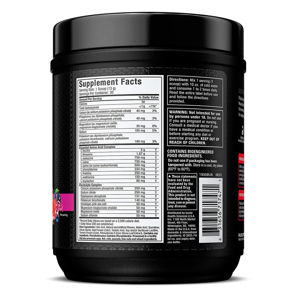 Muscletech Platinum 100% EAA+ Aminoácidos Esenciales y Electrolitos