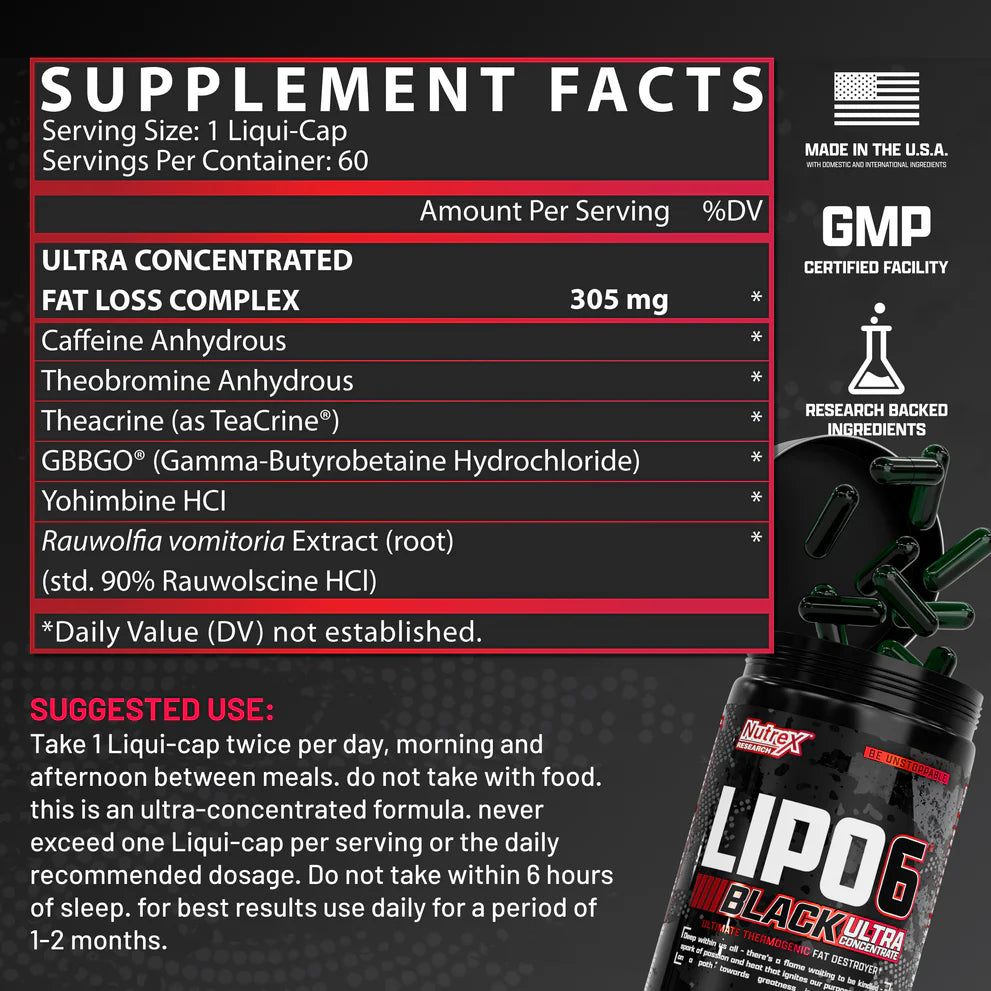 Nutrex Lipo 6 Black Ultra Concentrado Quemador de Grasa
