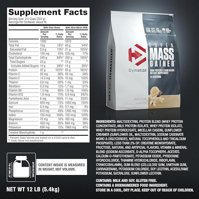 Dymatize Súper Mass Gainer Ganador de Masa