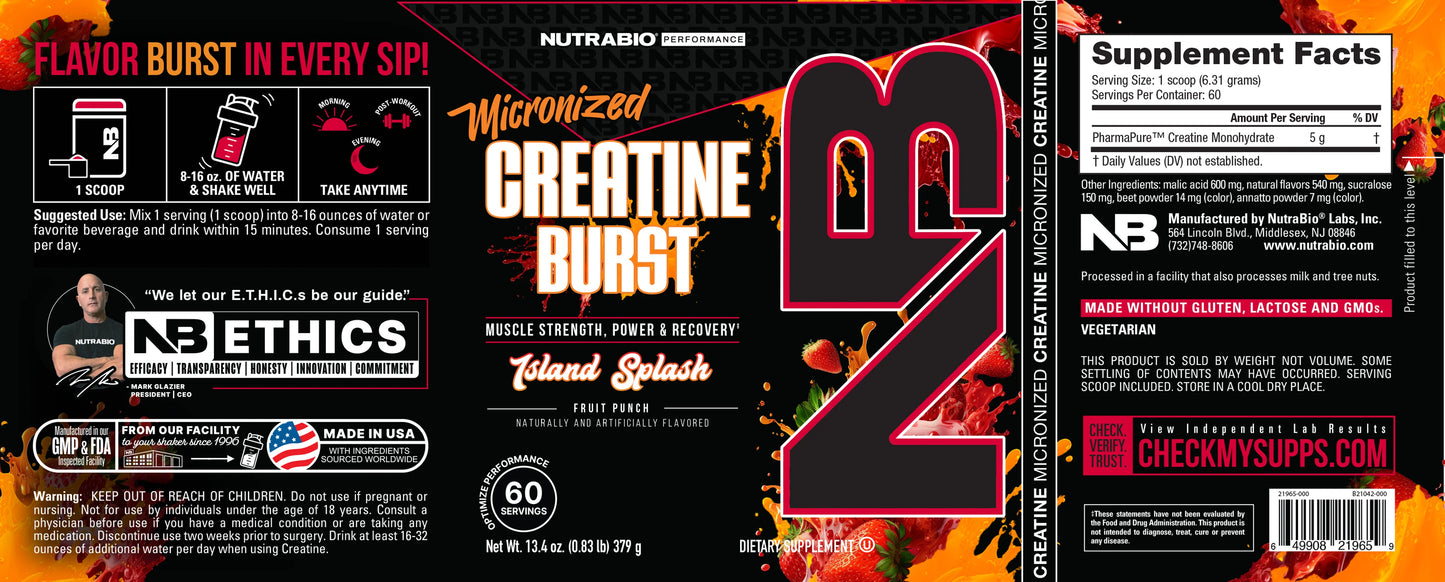 Nutrabio Creatina Monohidratada Micronizada Burst