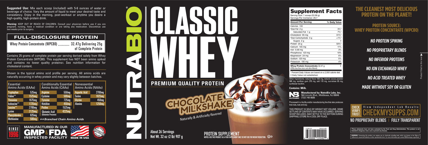 Nutrabio Classic Whey Proteina