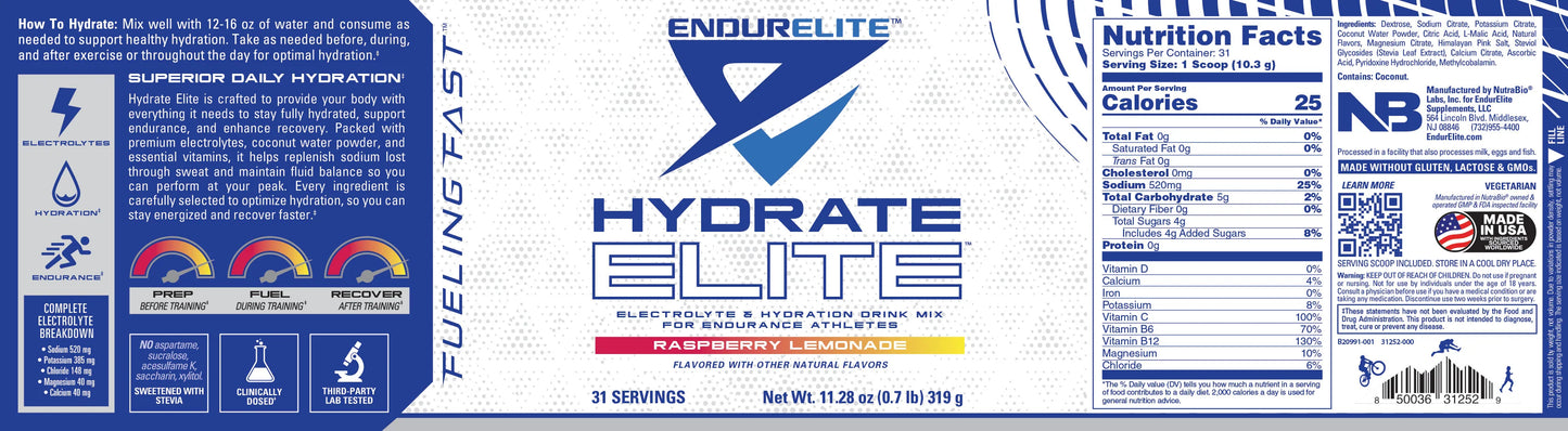 Nutrabio Endurelite Hydrate Elite 31 Servicios