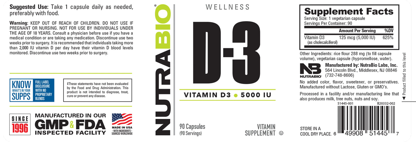 Nutrabio Vitamina D 5000IU