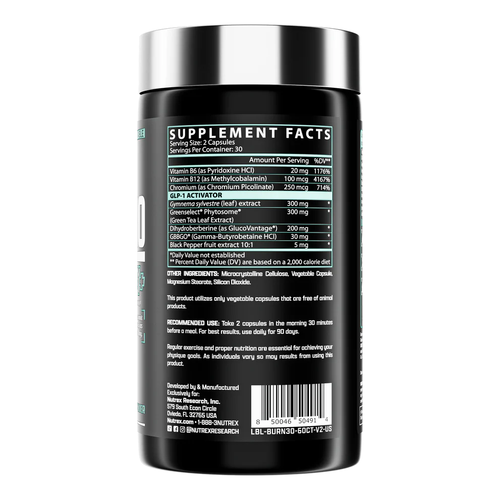 Nutrex Burn30 GLP1+ Quemador de Grasa