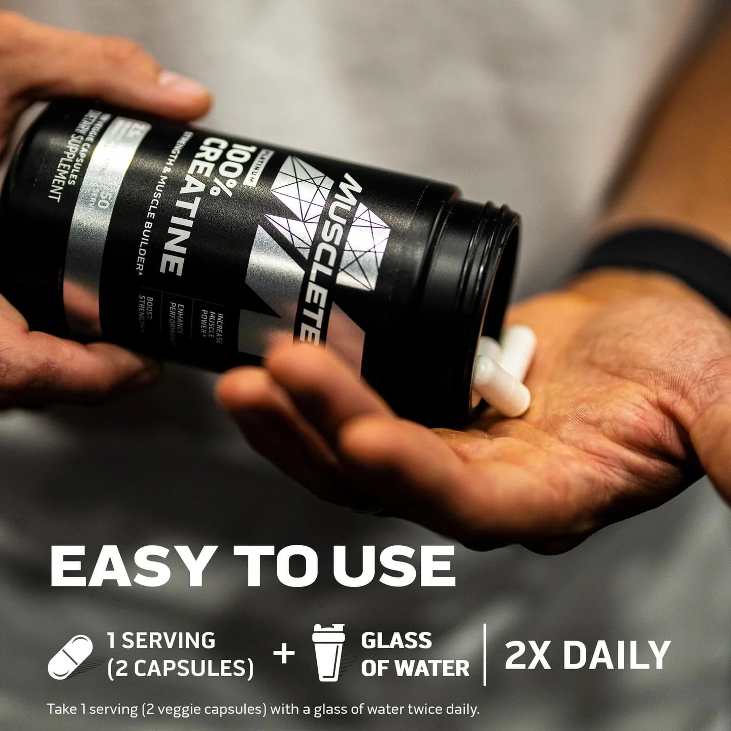 Muscletech 100% Platinum Creatina Monohidratada Creapure Capsulas