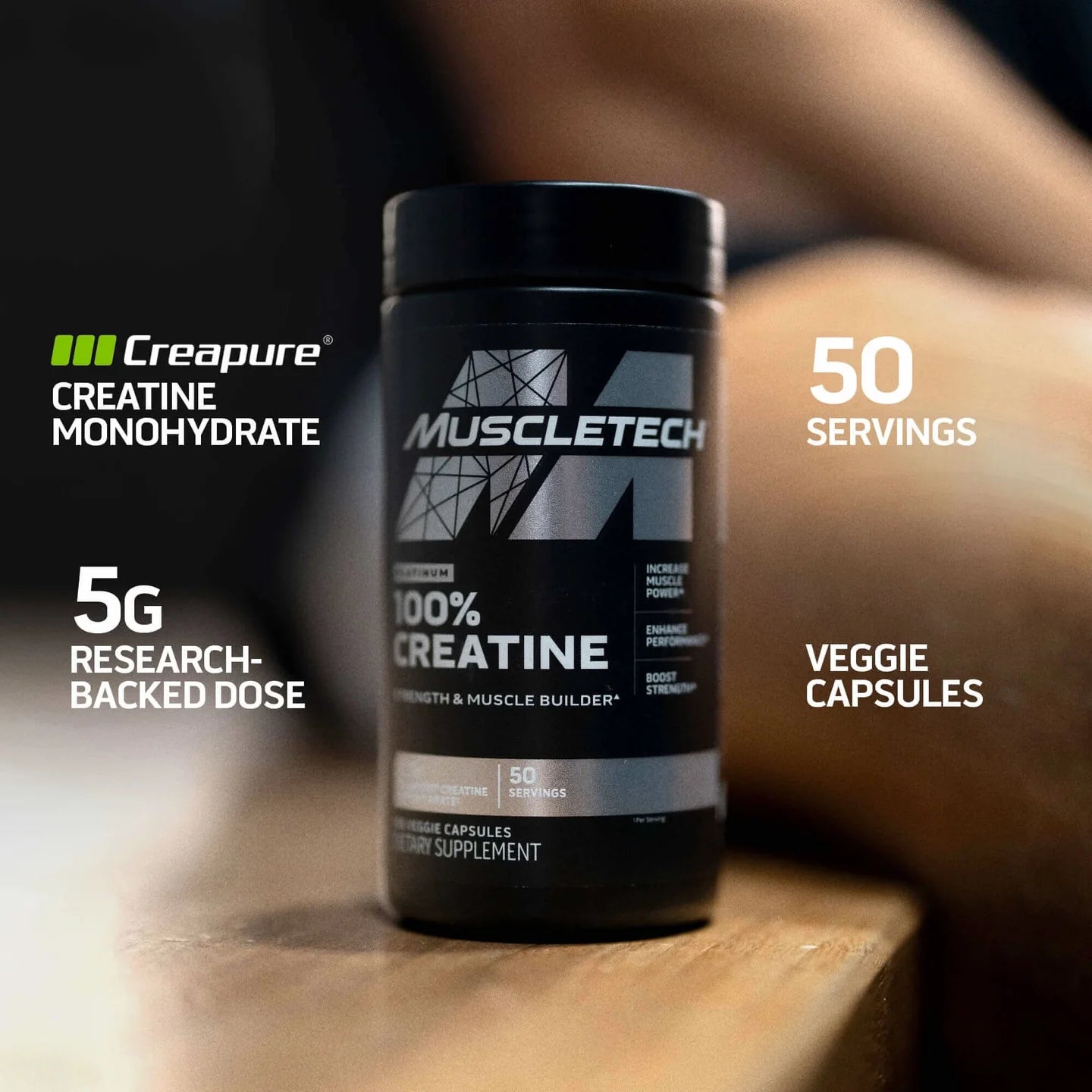 Muscletech 100% Platinum Creatina Monohidratada Creapure Capsulas