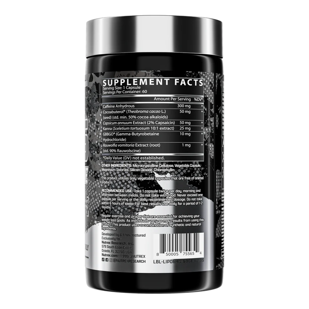 Nutrex Lipo 6 Hardcore Quemador de Grasa