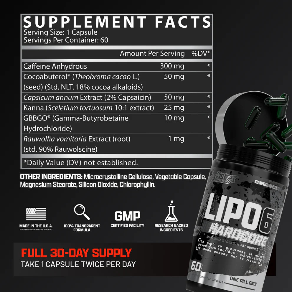 Nutrex Lipo 6 Hardcore Quemador de Grasa