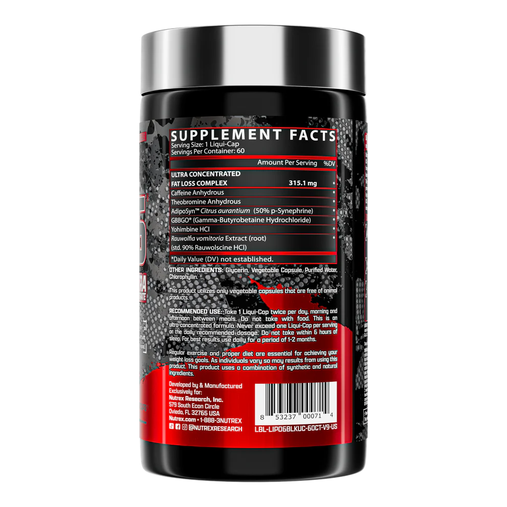 Nutrex Lipo 6 Black Ultra Concentrado Quemador de Grasa