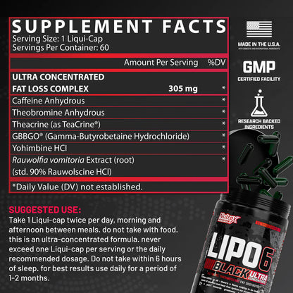 Nutrex Lipo 6 Black Ultra Concentrado Quemador de Grasa