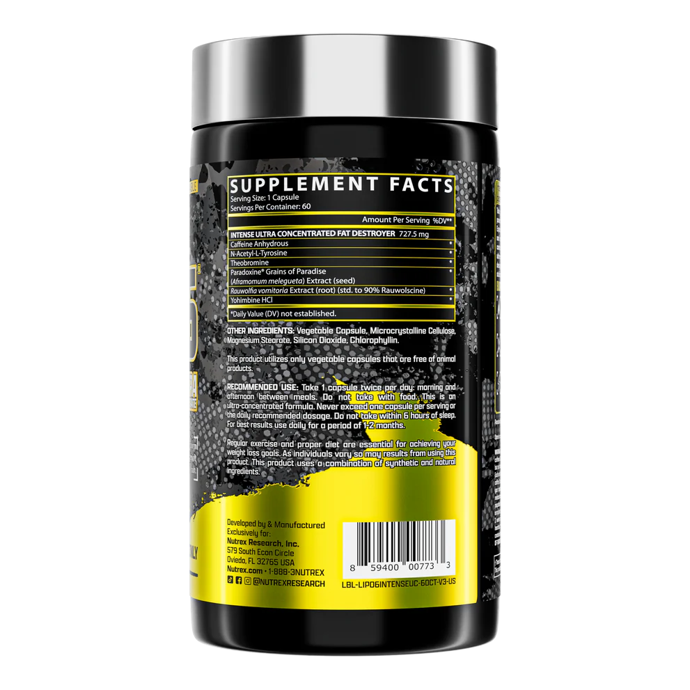 Nutrex Lipo 6 Intense Ultra Concentrado Quemador de Grasa