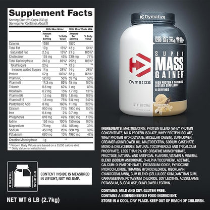 Dymatize Súper Mass Gainer Ganador de Masa