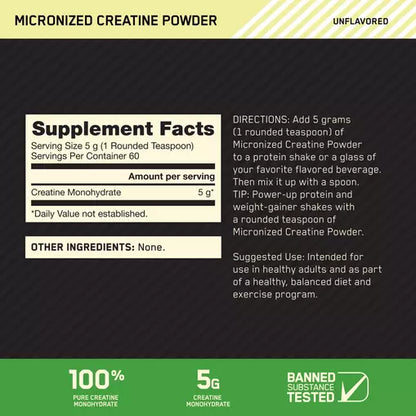 Optimum Nutrition Creatina Monohidratada Micronizada