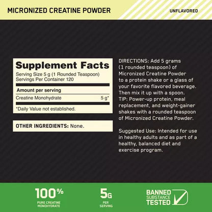 Optimum Nutrition Creatina Monohidratada Micronizada