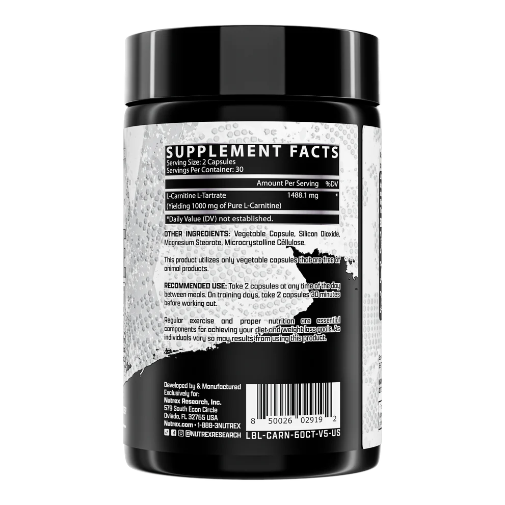 Nutrex L Carnitina 1000 Quema  De Grasa y  Producción  De Energia
