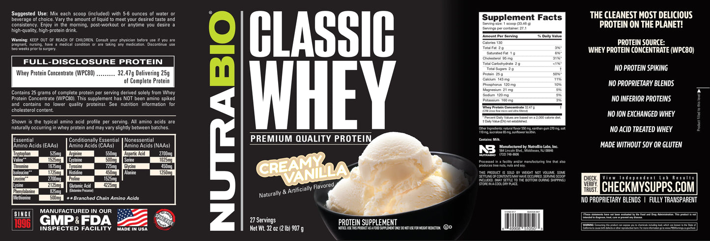 Nutrabio Classic Whey Proteina